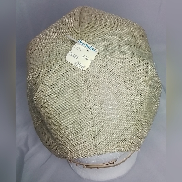 Nwt Sea World SHAMU Burlap Adjustable Snap Back Baseball Cap Hat Vintage 1980's - Picture 4 of 6